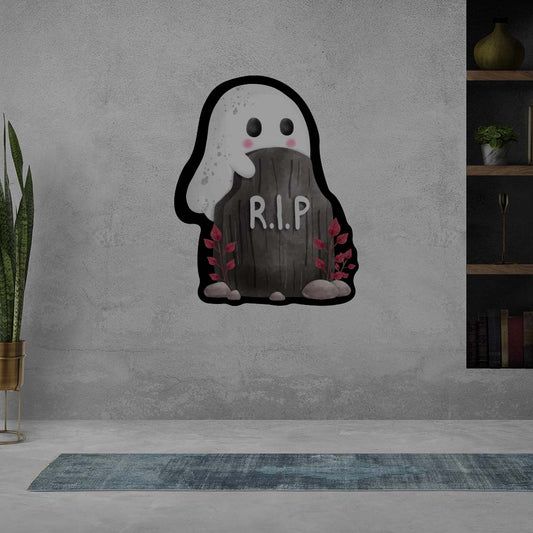 Ghoul On Tombstone Illuminated Sign