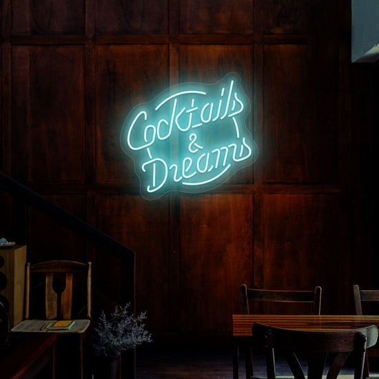 Cocktails & Dreams Bar Neon Sign