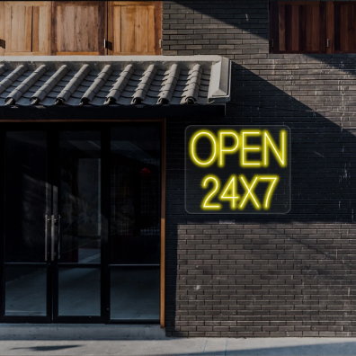 24x7 Open LED Neon Sign