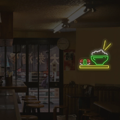 Sushi & Rice Bowl Neon Sign
