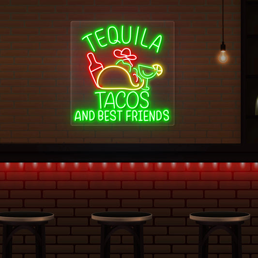 Tequila and Tacos Neon Artwork Sign