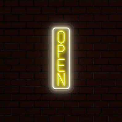 Vertical Open Neon Sign-Multicolor