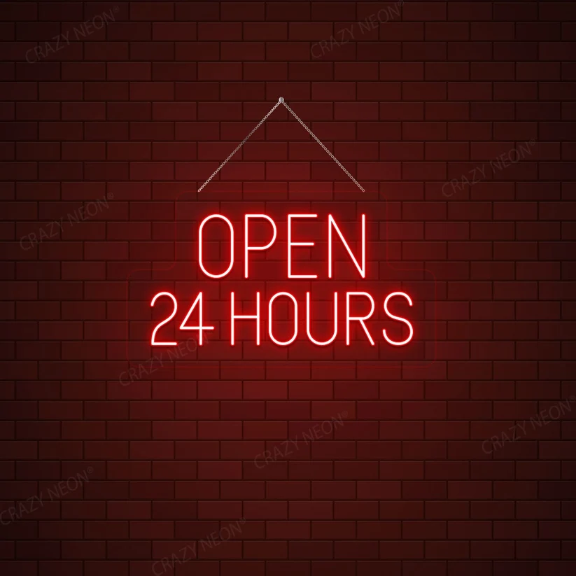 24 Hours Open LED Neon Sign 434 Reviews