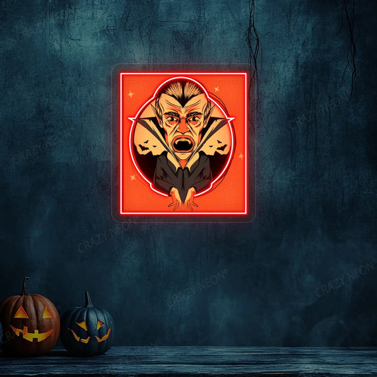 Dracula Halloween Neon Artwork