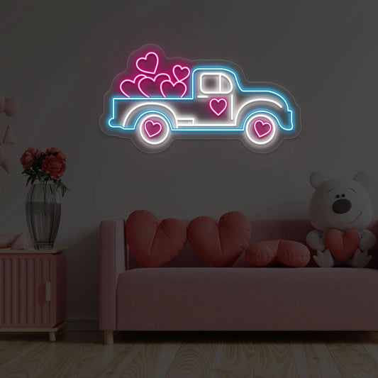 Delivering Love Truck Neon Sign