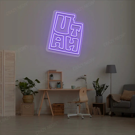 UTAH Map Neon Sign