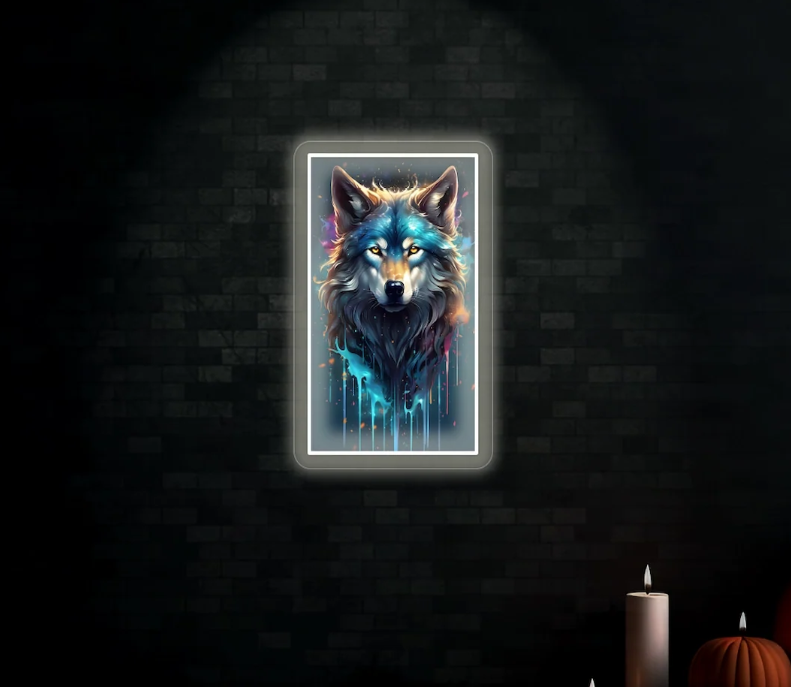 Wolf Neon Artwork Sign