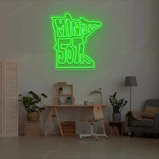 MINNESOTA Map Neon Sign