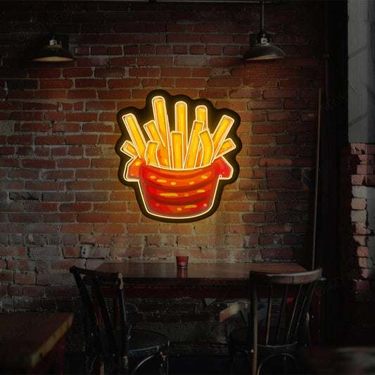 French Fries Led Artwork Neon Sign