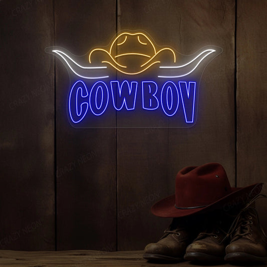 Longhorn Cowboy Neon Sign