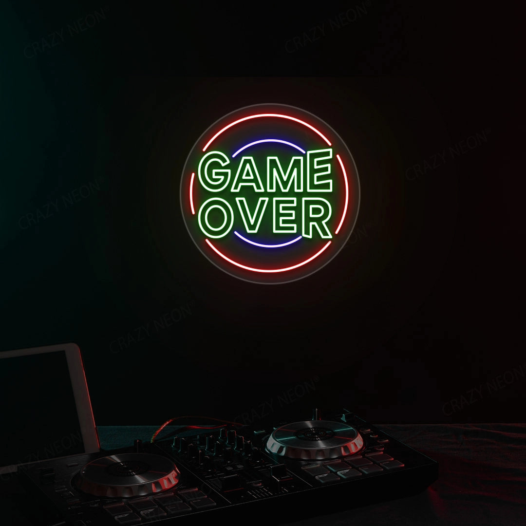 Cool Game Over Neon Sign