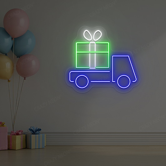 Gift Delivery Truck Neon Sign