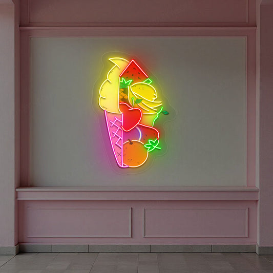 Ice-cream Cone Neon Artwork Sign