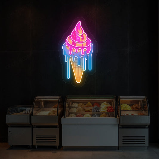 Playful Ice Cream Neon Artwork Sign