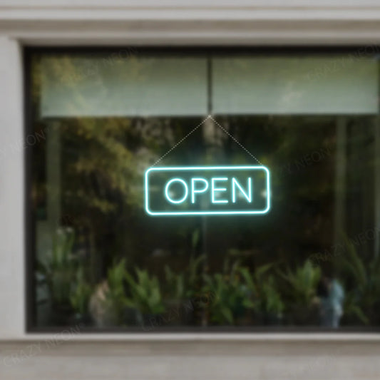 CRAZY NEON Open Neon Sign Rectangle Shape LED