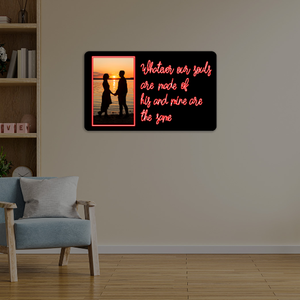 Personalized Photo Illuminated sign - Emily Brontë Quote