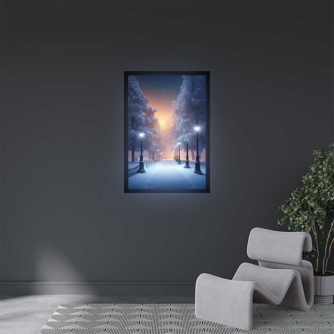 Aesthetic Winter Scenery Illuminated Sign