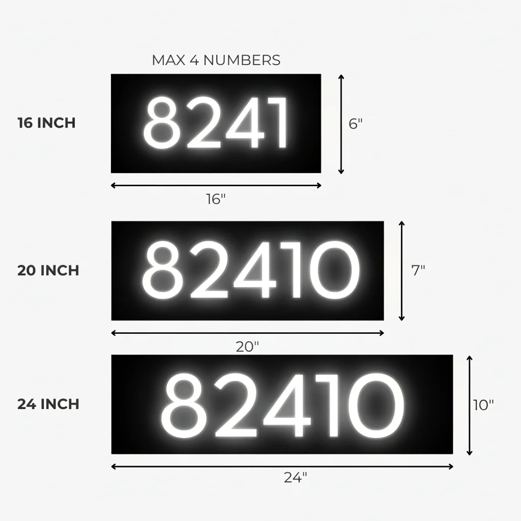 3D Acrylic Backlit House Numbers – Modern LED Address Numbers for Exterior