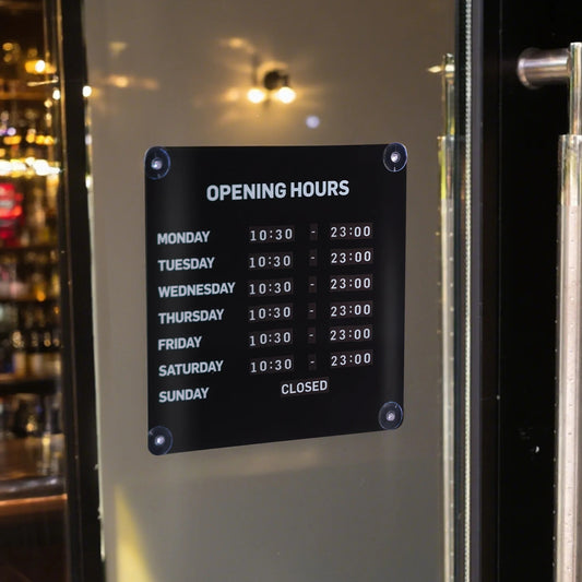 Magnetic Business Hours Sign with Changeable Numbers