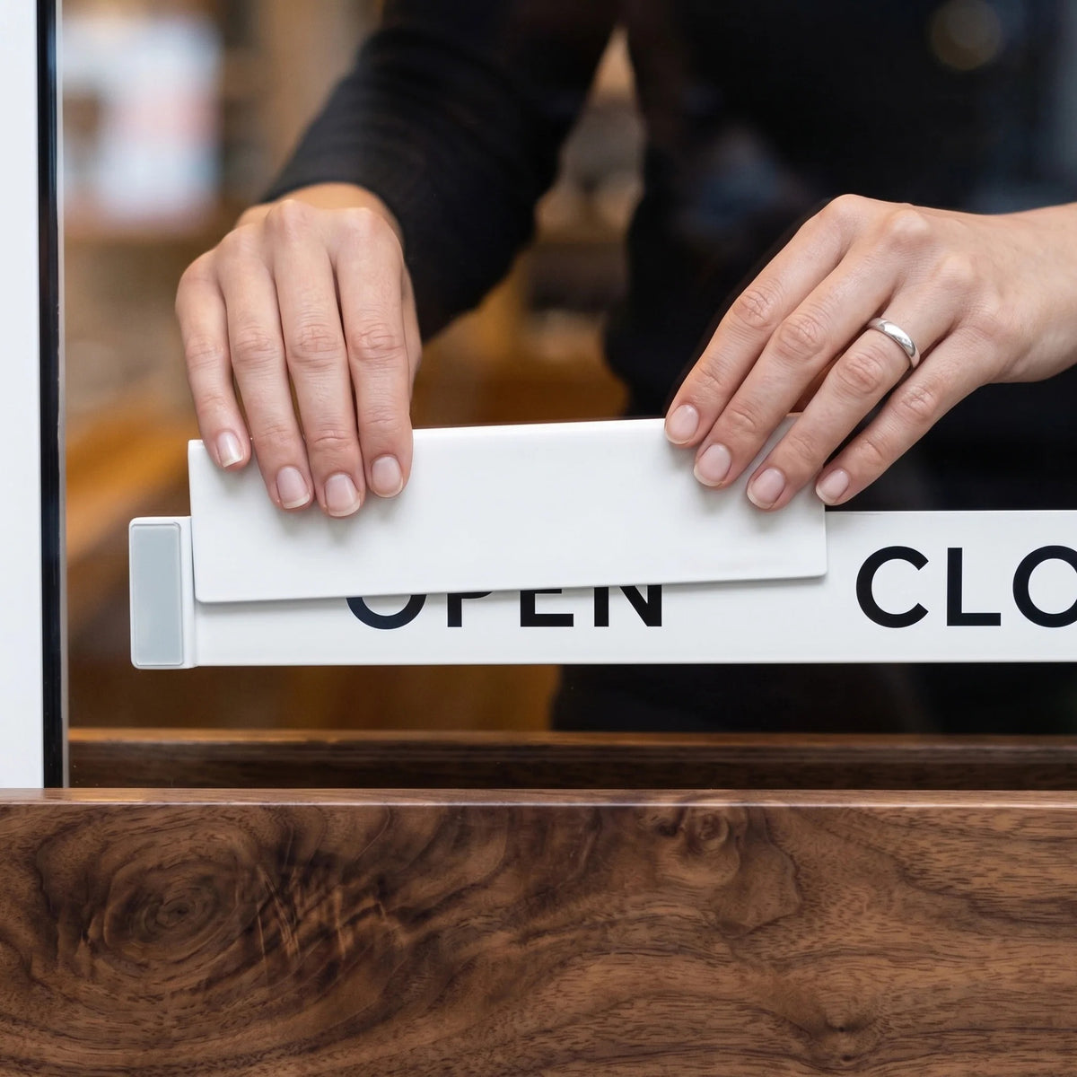 Open / Closed Slider Sign — Modern Wall & Window Shop Sign