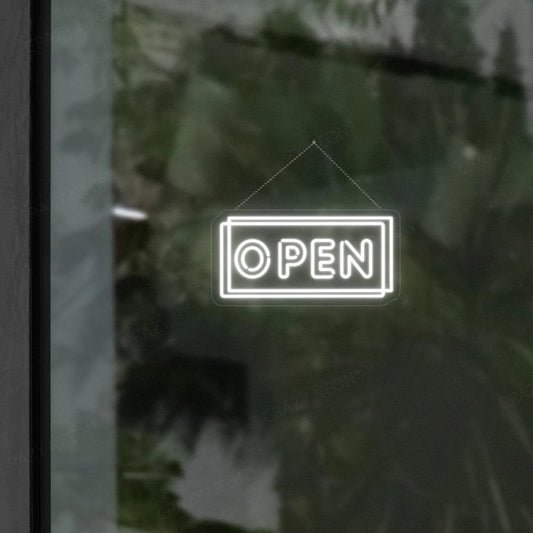 Double line open LED neon sign for business, bright and energy-efficient. Image 2 of 16.