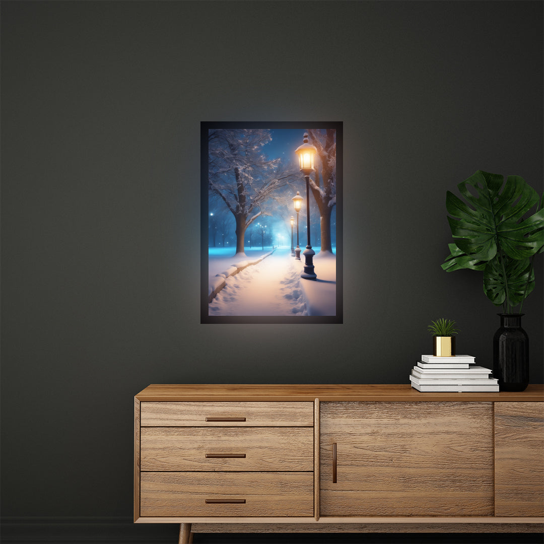 Aesthetic Winter Scenery Illuminated Sign