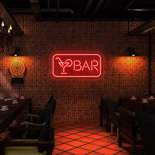 Cocktail Glass Bar Neon Sign