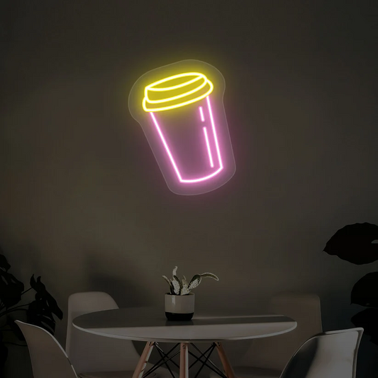 Coffee Cup Neon Sign - Multicolor