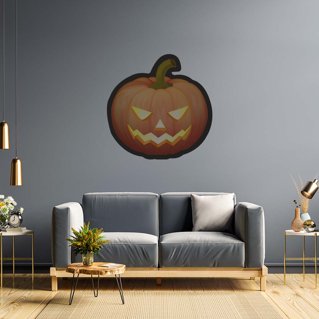 Angry Pumpkin Illuminated Sign