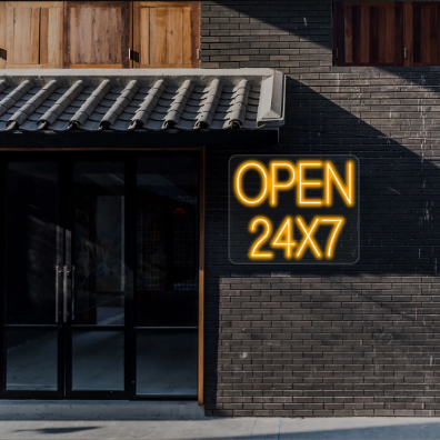 24x7 Open LED Neon Sign