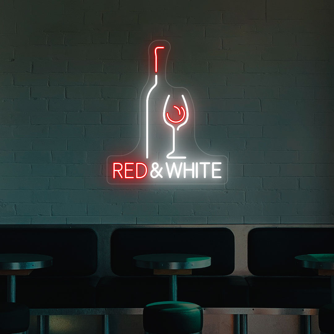 Wine & Glass Bar Neon Sign