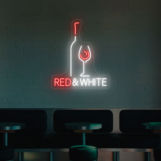 Wine & Glass Bar Neon Sign