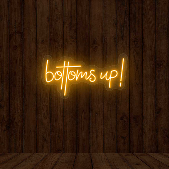 Bottoms Up Bar Neon Sign