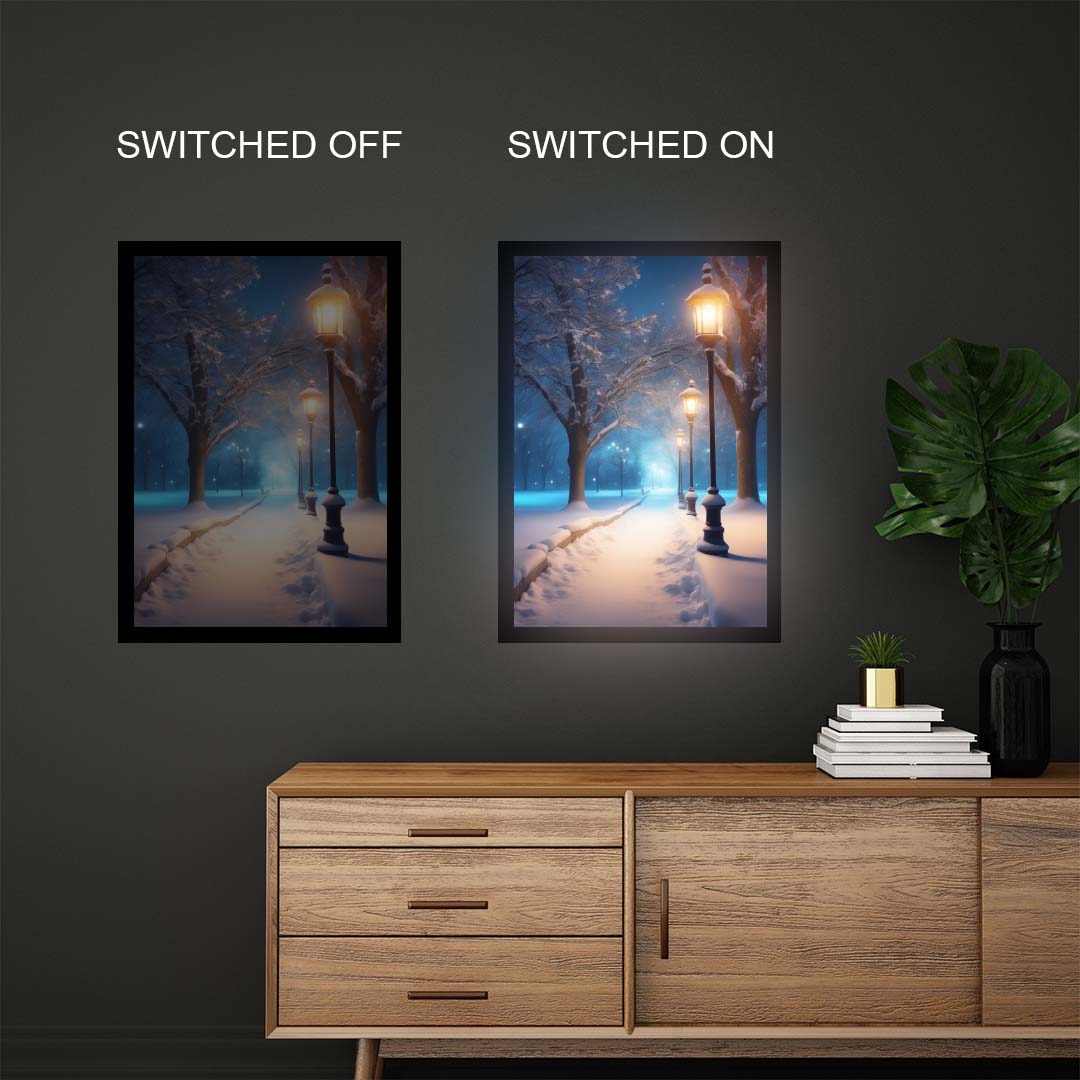 Aesthetic Winter Scenery Illuminated Sign
