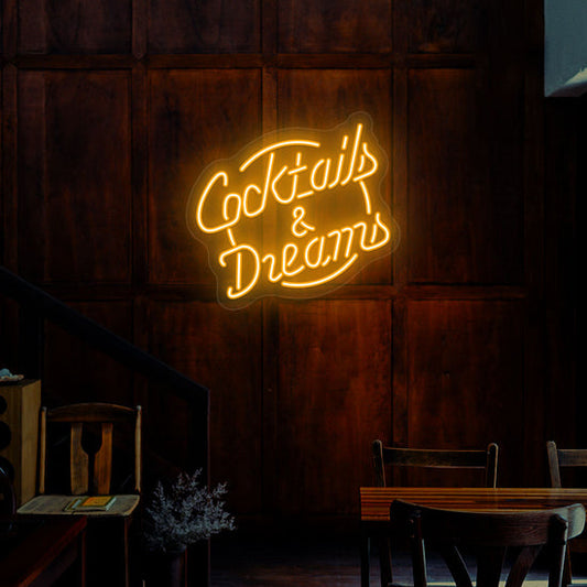 Cocktails & Dreams Bar Neon Sign