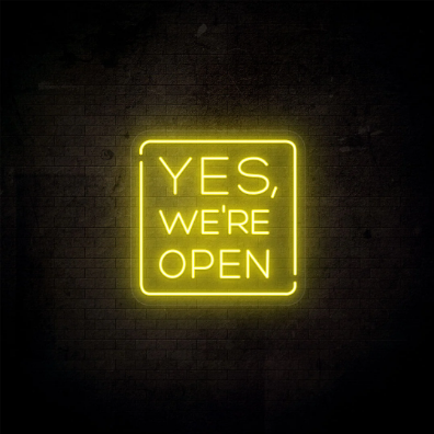 Yes, We're Open Neon Sign