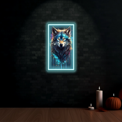 Wolf Neon Artwork Sign