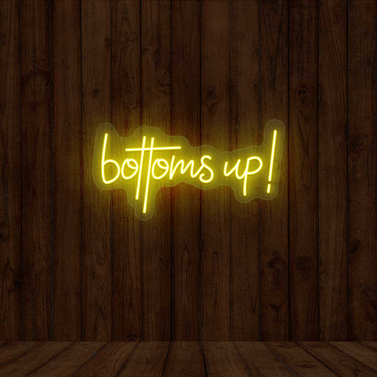 Bottoms Up Bar Neon Sign