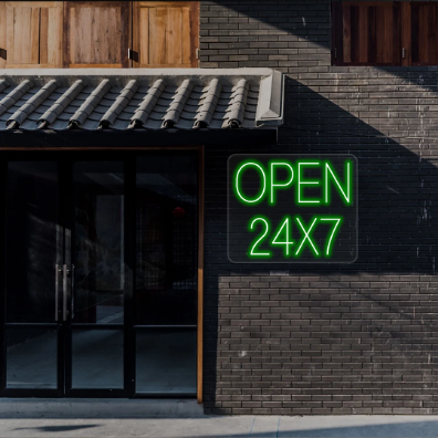 24x7 Open LED Neon Sign