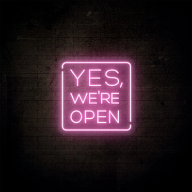 Yes, We're Open Neon Sign