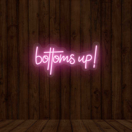 Bottoms Up Bar Neon Sign