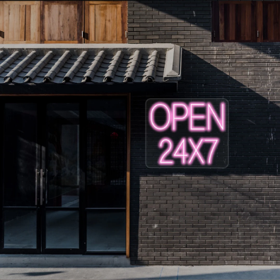 24x7 Open LED Neon Sign