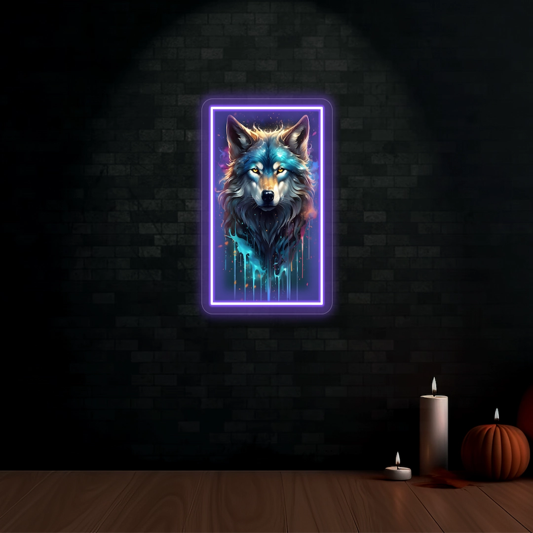 Wolf Neon Artwork Sign