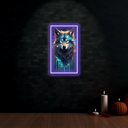 Wolf Neon Artwork Sign
