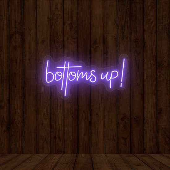Bottoms Up Bar Neon Sign