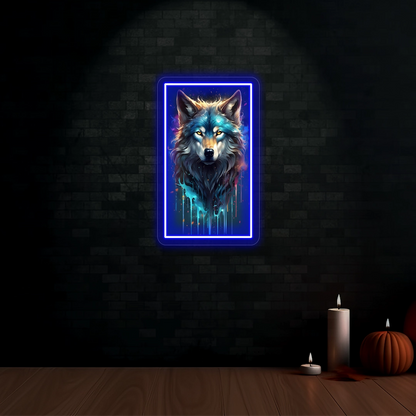 Wolf Neon Artwork Sign