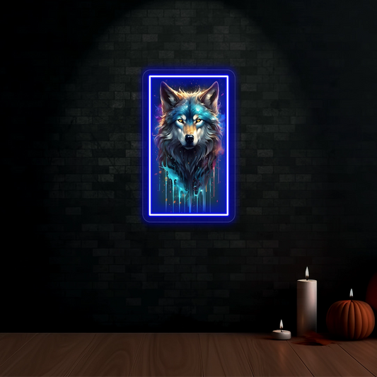 Wolf Neon Artwork Sign