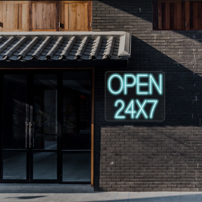 24x7 Open LED Neon Sign