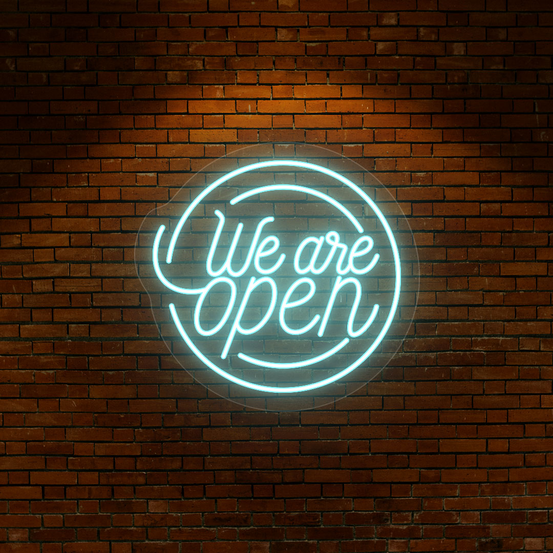Round Shaped We Are Open Neon Sign
