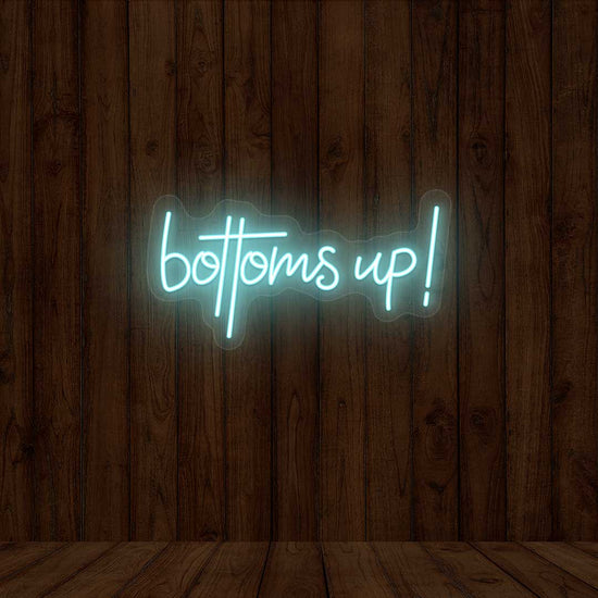 Bottoms Up Bar Neon Sign